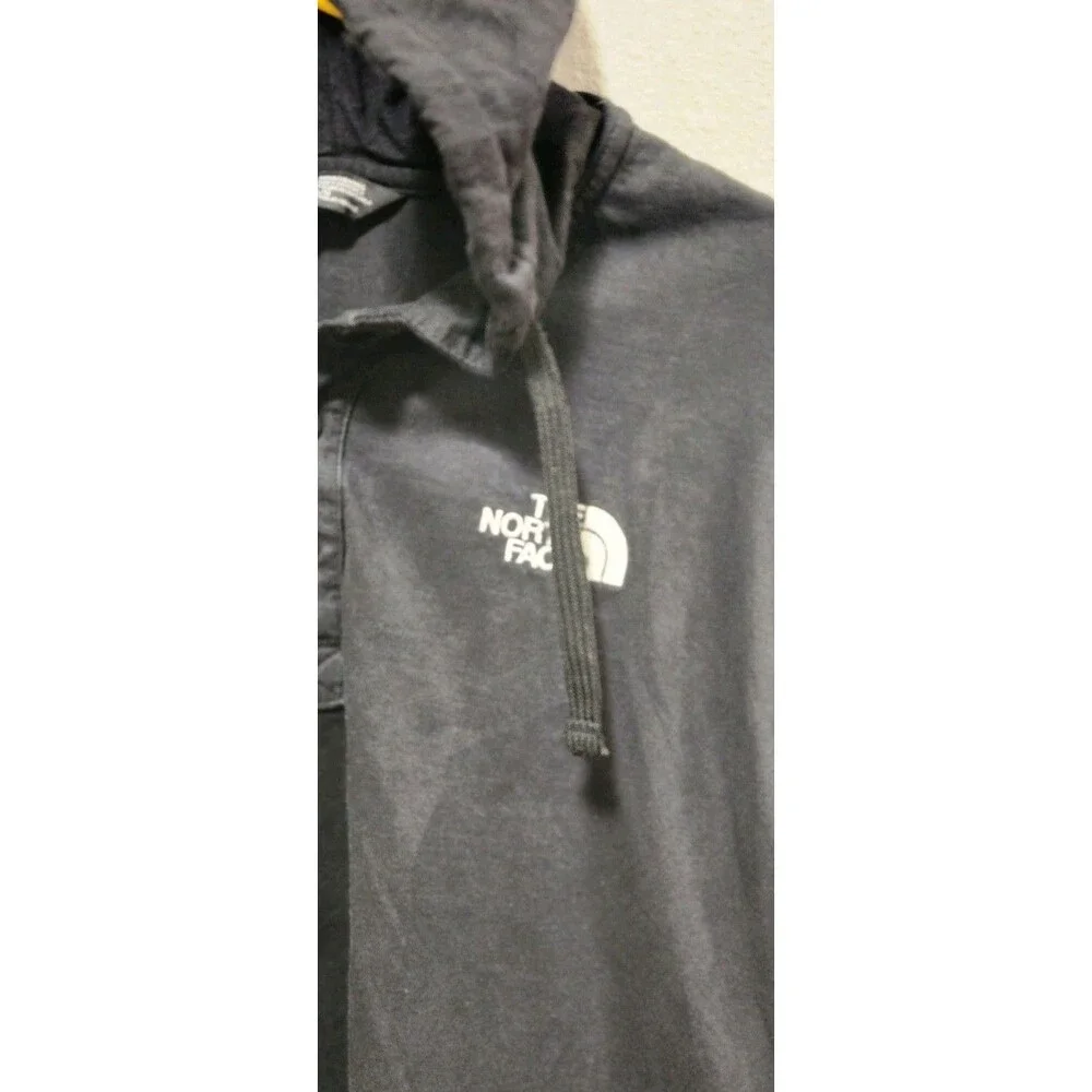 North Face Hoodie Mens SZ L Long Sleeve Hooded Pullover 1/4 Snap Outdoors Hiking